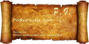 Podhorszky Ivor névjegykártya